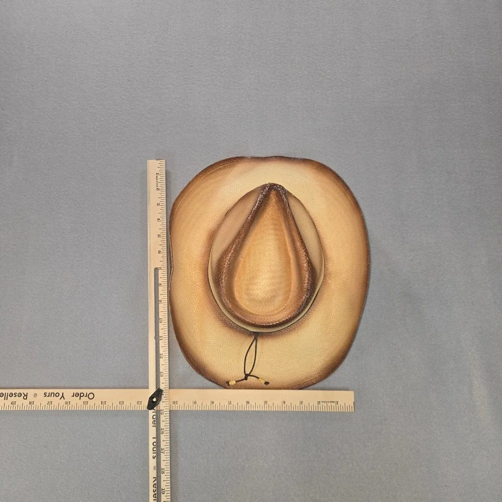 Great West Hat Co Cowboy Hat Child XS Tan Brown‎ Ombre Toyo Straw Beaded RB016